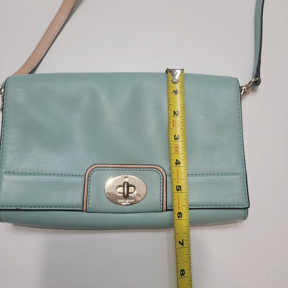 Kate Spade Juliana Leather Crossbody Purse Turquoise
